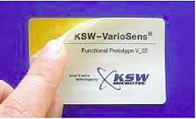 KSW's credit card-sized RFID tag/temperature sensor will be available this year.