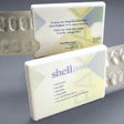 This two-piece Shellpak™ functions as a secondary pack for blister-packed pharmaceutical pills and tablets. Its maker, Mea