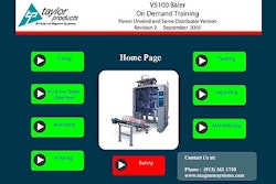 Taylor Products' optional on-demand interactive training software was custom-developed for the new V-5100 vf/f/s baler.