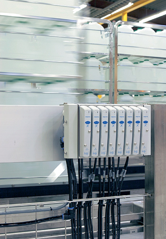 Pneumatic cylinders feature clean-design principles that enhance hygiene and simplify maintenance.