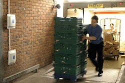 RFID-tagged reusable totes at Tesco are transported past ADT's RFID readers.