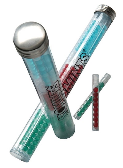 The clear 'super tube' variety pack highlights the mints' visual appeal.