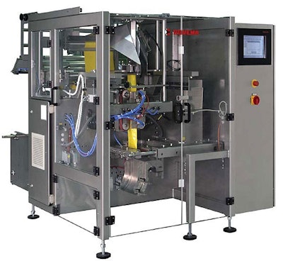 The VVI-200 vertical pouching machine is among the Rovema offerings that include a ControlLogix solution.