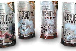 Metallized, multilayer film gives Miss Meringue cookie pouches striking impact on shelf while delivering barrier properties that