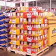A key club-store packaging rule is to have pallets with 360-degree display that catches the shopper's attention from any side. P