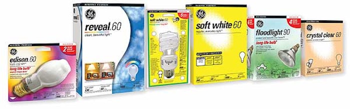 A new packaging design for GE light bulbs optimizes how information is presented on labels and the manner in which the products