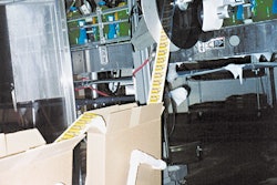 The last folded leaflet promotional label from one box was affixed to the leading label from the next box so that Cadbury could