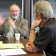 Deloitte's John Greaves, left, speaking recently to Packaging World's editor Patrick Reynolds.