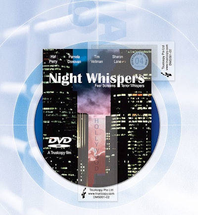 A digital watermark provides a covert authentication method that can be confirmed by a simple 'lens key ' as shown for this DVD