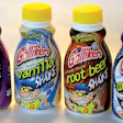 The dynamic graphics on shrink labels help Galliker Dairy position 'Shake' product as a treat rather than traditional milk.