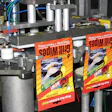 The Grill Wipes pads are pouched on a compact, four-station rotary machine that includes a customized filling station seen on t