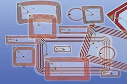 RFID tags like these are wending their way into packaging. Pallets and cases will get them first, but eventually even primary pa