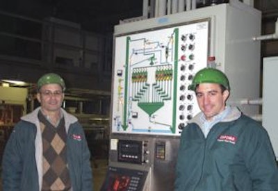 Serge (left) and Jeremy Brunner at Espoma's plant in Millville, NJ.