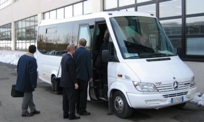 Our Italian Packaging 'Magical Mystery Tour ' bus, a 15-passenger Mercedes van, held a contingent of six editors, one salesman,