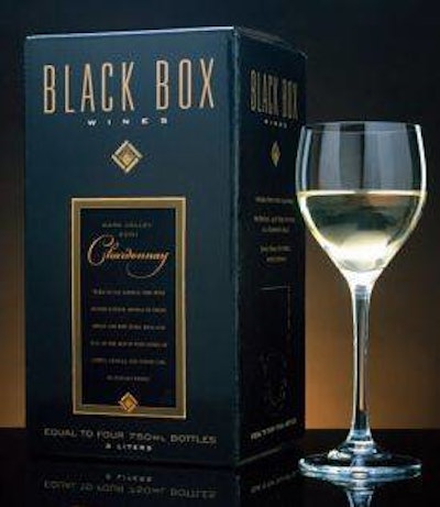 Launched in 2003, Black Box Wines is claimed as the first premium wine in the United States sold in bag-in-box packaging.