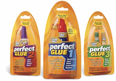 It's almost impossible to tell any difference between the three blister packs that make up the Perfect Glue line, but the glues