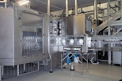 Tropicana Europe's new plant in Zeebrugge, Belgium, houses this new aseptic PET bottling line. Bottles are sterilized, rinsed (a