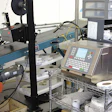 Top photo shows the p-s labeler that applies bar codes; the new ink-jet coder sits a few feet downstream.