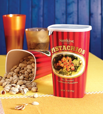 Gorgeous graphics make the single-wrap fiber container stand out in the retail setting.