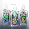Each of the three-dimensional labels for Dial's clear liquid hand soap (above right) is made up of two images: if you compare th