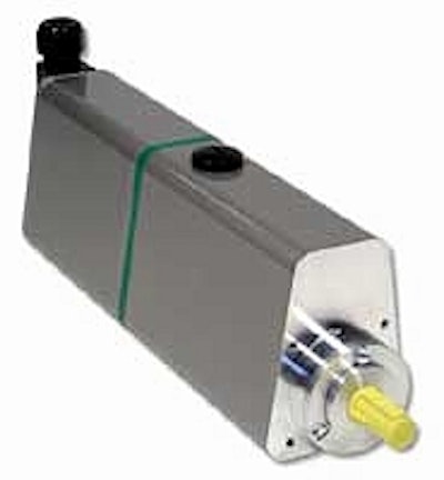 ELAU's new PacDriveâ¢ SCL-055 integral servo motor/drive for rotary liquid packaging applications.