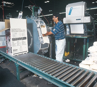 Wagner Spray Tech uses foam-in-bag systems and rotary molders (above) on three packaging lines to protect the professional-grade