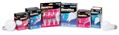 Philips' new DuraMax line includes a wide variety of lightbulbs for virtually every home need. Package colors reflect the catego
