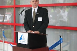 Included among the speakers at the rededication ceremony held April 30 was Steve Santa. Santa is Alcan's director of research an