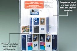 Each of the three items in the line includes three cartoned color or black ink-jet cartridges.