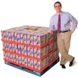 Lance's actual display pallet (right) has often gained premium store position at club stores.