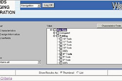 When searching under design character-istics for 4' tools (above), WebCenter results offer a variety of 3D graphics and diecut s