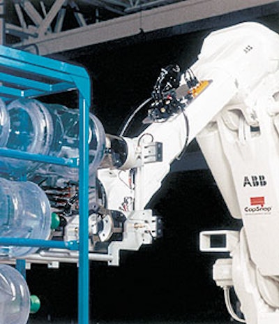 The first robotic loader (top right) for workplace water bottles was installed at Neverfail's Thornleigh plant.