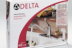 Delta Faucet redesigned its carton exteriors for retail-bound packs (left) and for its trade customers (above). More colorful pr