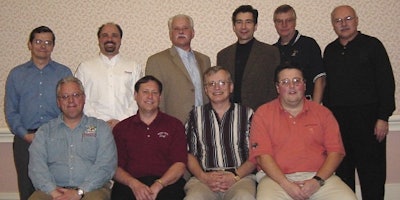 OMAC Packaging Workgroup executive committee: Sitting, L to R--Steve Ford, M&M Mars; Rob Aleksa, P&G; Keith Campbell, Hershey Fo