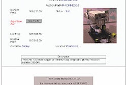 Equipment was sold to the highest bidder in this one-day auction.