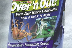New insecticide appearing this month uses stand-up packaging with glitzy eight-color flexo printing to lure consumers. A die cut