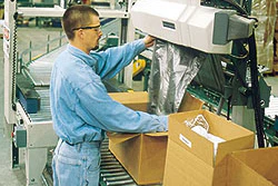 Sealed Air's Instapak® protective packaging solution forms foam pads to lock Overstock.com's merchandise in place during ship