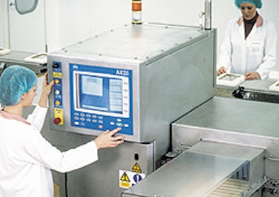 At Thorntons, the X-ray inspection system checks lidded boxes for contaminants and, through a software upgrade, chocolates that
