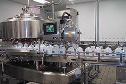 Touchscreen interface in the filler room is one of seven on the line.