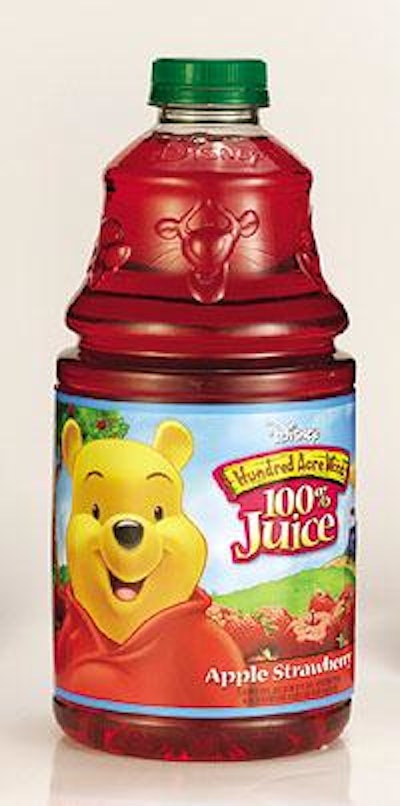 This hot-filled multi-serve bottle, marketed jointly by Minute Maid and The Walt Disney Co., represents one beverage category th