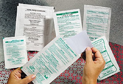 Shown here is a sampling of Clean Team's packaged cleaning cards that are inserted into magnetic stripe readers, point-of-sale c