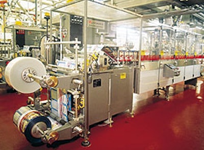 One of two horizontal form/fill/seal pouch machines produces the Wyler's Soup Starter packs.