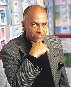 Mead Johnson's Stuart Kipperman sits in the company's 'war room,' where all the company's product labels are displayed for the n