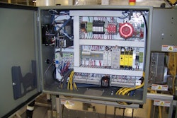 Compact controls. The size of the controls cabinet has been significantly reduced because, says Rennco engineering manager Brian