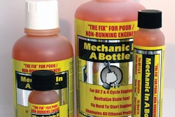 ECO- & ENGINE-FRIENDLY. High-profile labels on the HDPE containers plainly and prominently state the fuel additive product funct