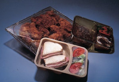 The Milwaukee County House of Correction produces meals in reusable trays like these in an unusual wrap and shrink process. The