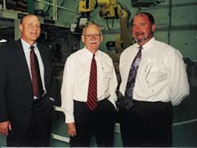 Smurfit-Stone Container Corp. (Chicago, IL) hosted an open house at its Salt Lake City-based bag packaging plant. (From left) H.