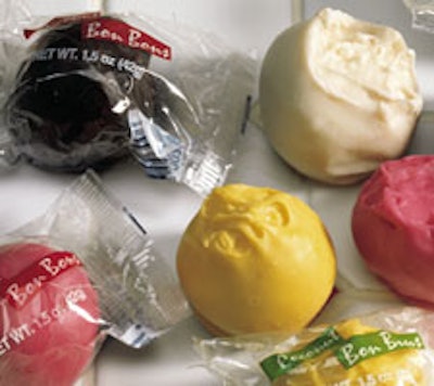 Crown Candy's new horizontal flow wrapper seals large, flat-bottomed bon bons with a seam on the bottom.