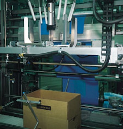In this automated bag-inserting machine, nearly 60 devices communicate with their master PLC via a fieldbus instead of through t