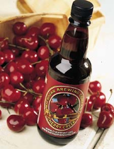 Michigan Brewing unveiled its Cherry Creek brand in plastic at the Traverse City Cherry Festival.